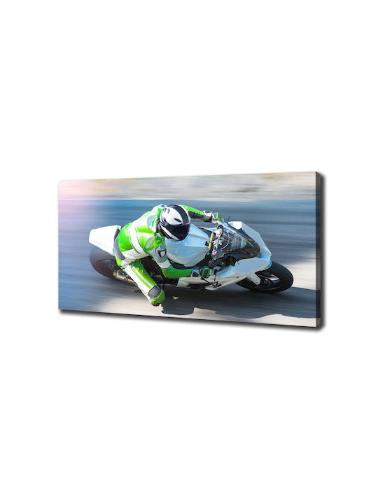 Dekorativer Wandgemälde Segeltuch Hochwertige Qualität Motorradrennen 140x70 cm
