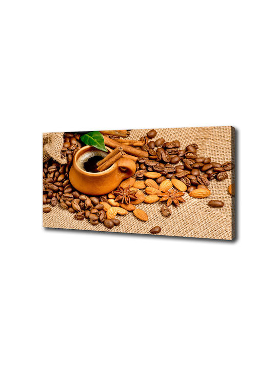 Wall Canvas Painting Elegant Wall Decoration Brown Coffee Beans 100x50 Cm