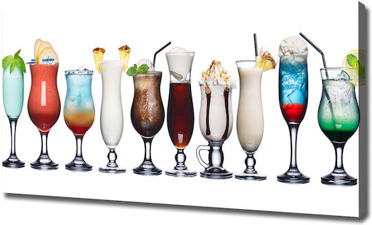 Interior Decoration Wall Canvas Painting Set Drinks 120x60 Cm