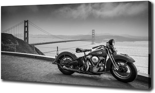 Διακοσμητικός Πίνακας Τοίχου Καμβά Υψηλής Ποιότητας Μοτοσικλέτα 140x70 Cm