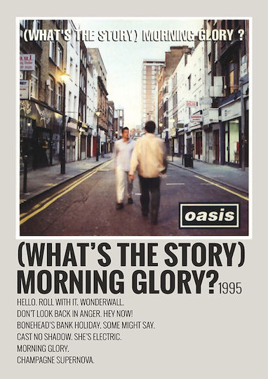 Musik Poster Whats Story Morning Glory Oasis Ms573 21cm x 30cm Weißer Rahmen PVC