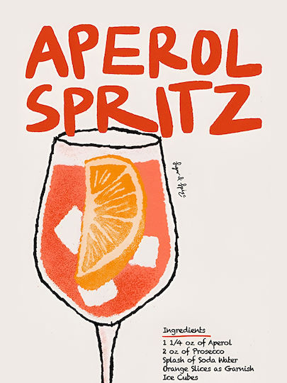 Poster Aperol Spritz Recipe Pst25324 21cm X 30cm Λευκό Κάδρο Pvc