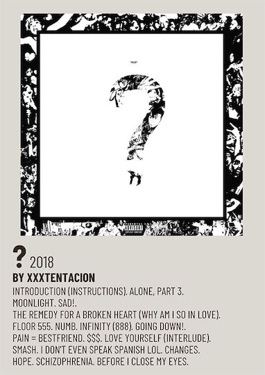Musik Poster ? Fragezeichen Xxxtentacion Ms630 21cm x 30cm Weißer Rahmen PVC