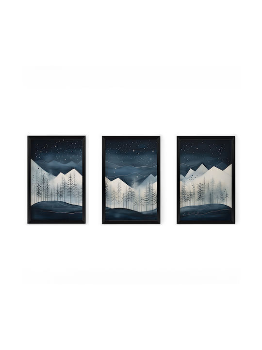 Pakketo Threefold Wooden Painting 33x48cm