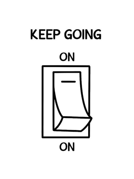 Quote Poster Keep Going On Pq175 21cm X 30cm Κορνίζα Φυσικό Ξύλου Μπεζ