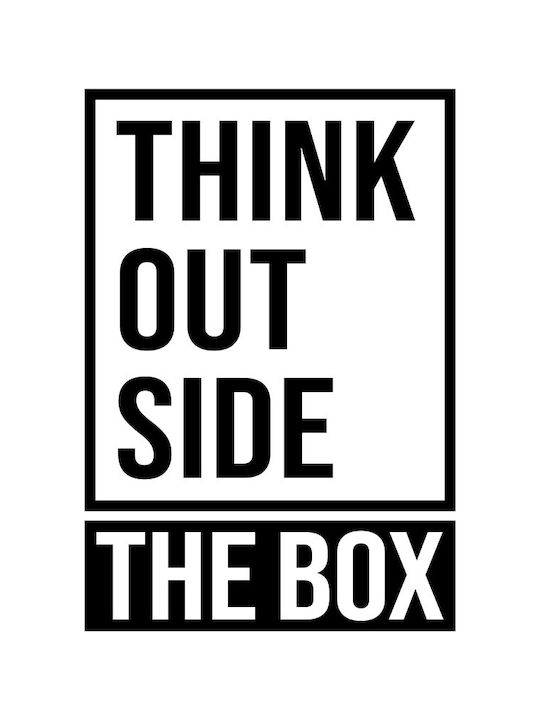 Quote Poster Think Outside Box Pq179 30cm X 40cm Κορνίζα Φυσικό Ξύλου Μπεζ