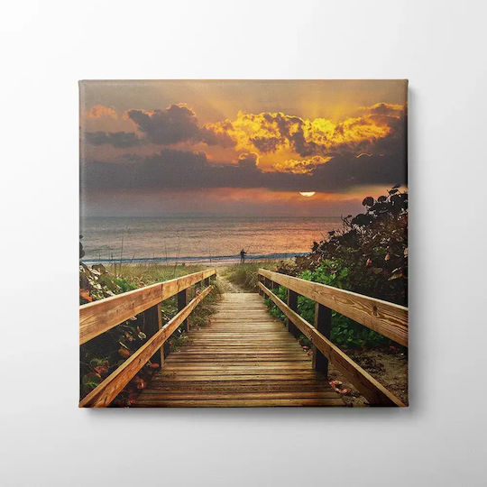 Πίνακας Καμβά Θάλασσα Ηλιοβασίλεμα Knv301 65cm X 65cm