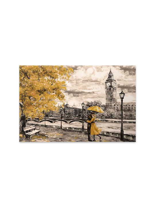 Megapap Big Ben And Yellow Leaves Πίνακας σε Καμβά 125x80cm