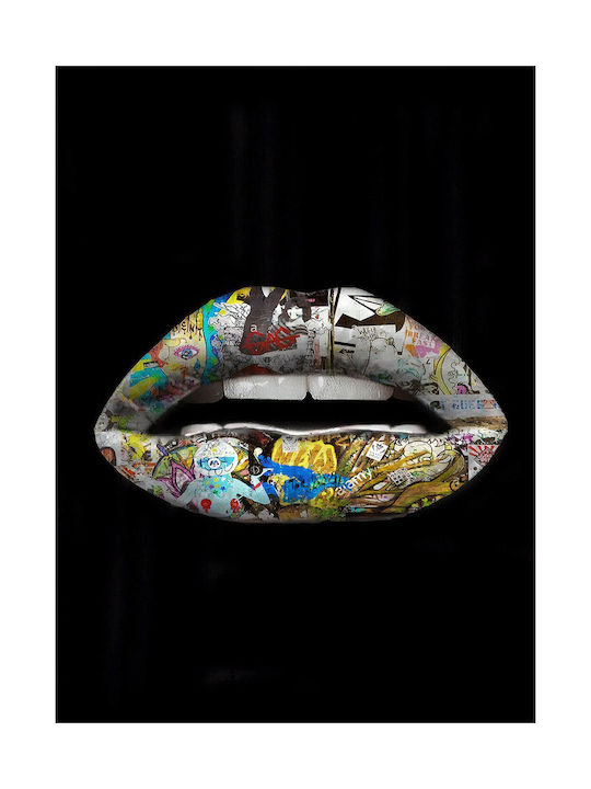 Graffiti Lips Painting on Canvas 35x50cm