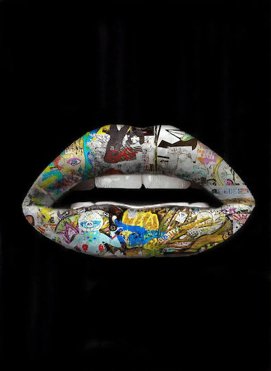 Graffiti Lips on Canvas