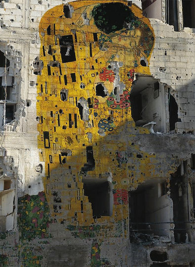 Graffiti The Kiss 27629 Replica of Gustav Klimt on Canvas