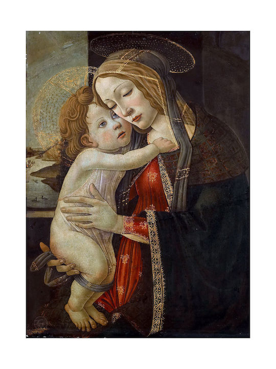 I-gallery The Virgin And Πίνακας Αντίγραφο του Sandro Botticelli σε Καμβά 30x40cm