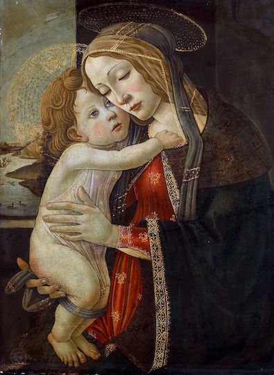 I-gallery The Virgin And Αντίγραφο του Sandro Botticelli σε Καμβά
