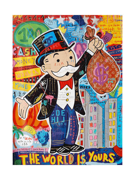 Canvas Painting World Is Yours Monopoly 70x100 Cm
