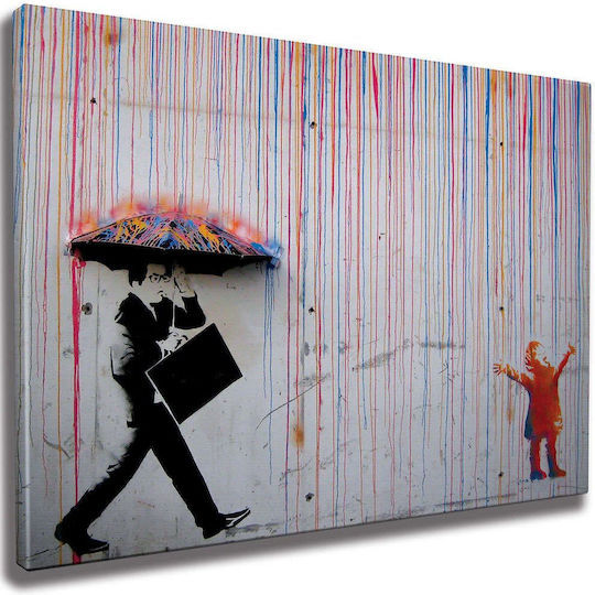 Wallity Gemälde Banksy auf Segeltuch 100x70 cm