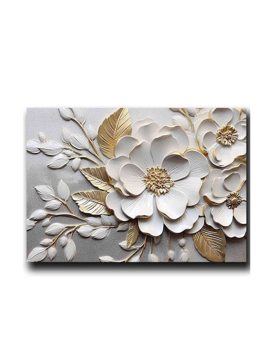 Πίνακας Καμβάς 895fna1207 100x70cm White-gold Wallity Οριζόντιοι Ξύλο Καμβάς