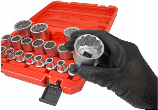 Verke Căpăcei cu Patrat de Prindere 1/2" Set 21buc