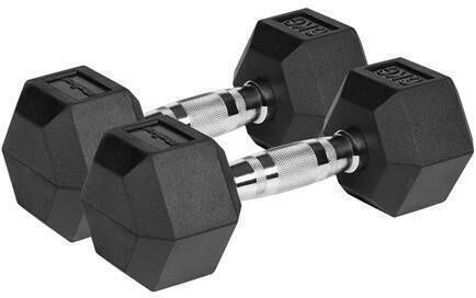 Rebel Hexagonal Rubber Dumbbell Set 2 x 6kg