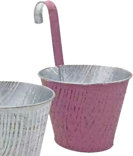 HOMie Висящи Саксия Металик Сив 16x16x14εκ.