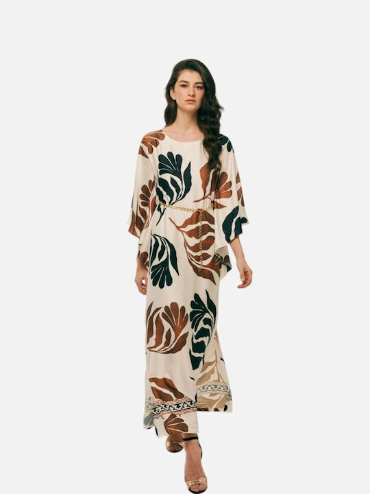 Sommer Maxi Abend Damenkleid Satin Mehrfarbig