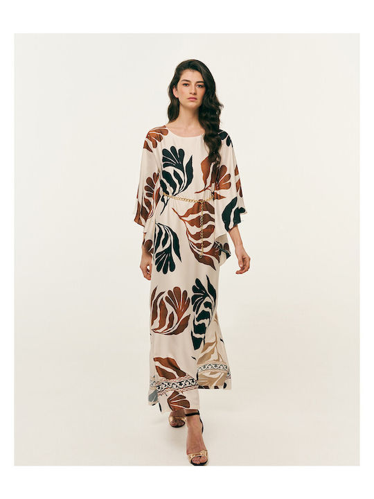 Sommer Maxi Abend Damenkleid Satin Mehrfarbig