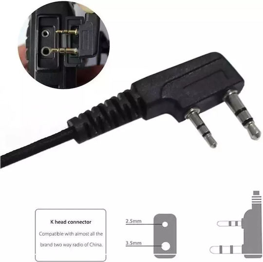 Professional Handsfree Micro Earpiece Ptt Lapel 2 Pin Two-Way Radios Transceivers Baofeng Original 5 Pieces