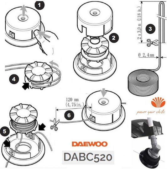 Daewoo Two-Stroke Gasoline Brush Cutter Shoulder / Hand 3hp 8.4kg