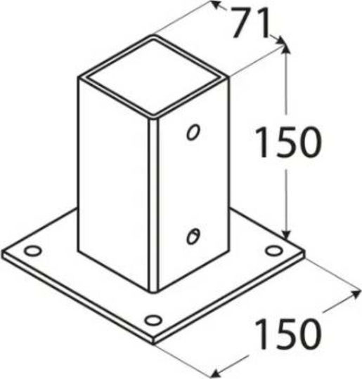 Showood Basis für Gartenpergola aus Metall 150x71cm 1Stück Nr. 7