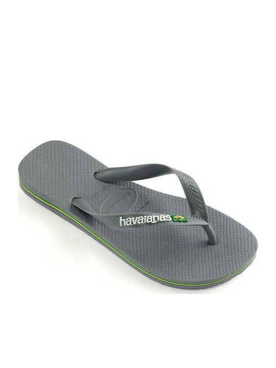 Brasil Logo Men's Flip Flops Gray