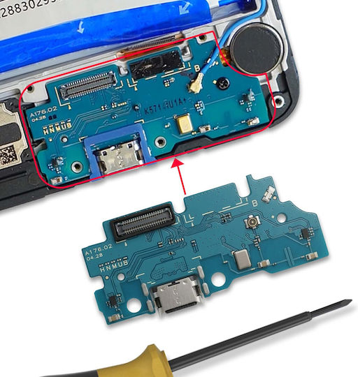 Clappio Conector De Încărcare Usb-c Galaxy A17 5g Microfon Integrat Verde
