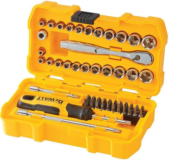 DEWALT Set de chei tubulare și clichet 50buc