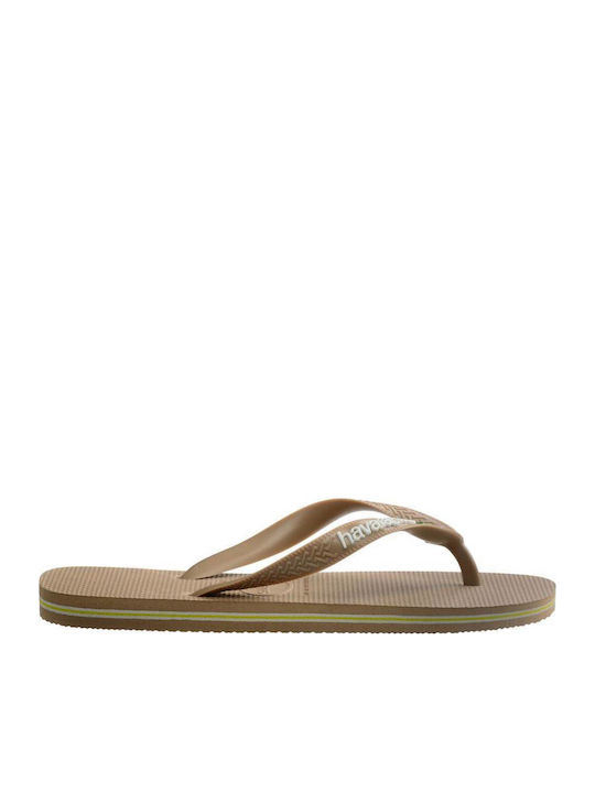 Havaianas Brasil Logo Flip Flops Καφέ