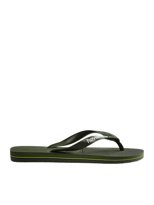 Havaianas Brasil Logo Flip Flops Πράσινα