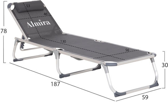 Gray Aluminum Beach Sunbed