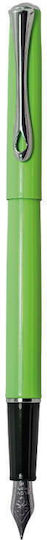 Diplomat Stilou Medium 0.8mm Gri Din Otel Cu Cerneală Verde