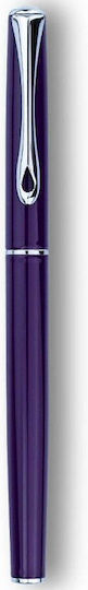 Diplomat Stilou Medium 0.8mm Gri Din Oțel Cu Cerneală Violet
