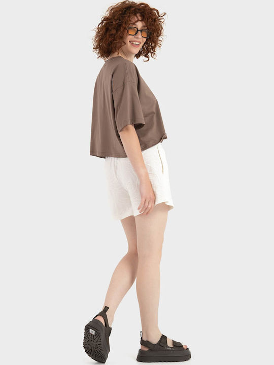 Γυναικείο Crop T-shirt Brown