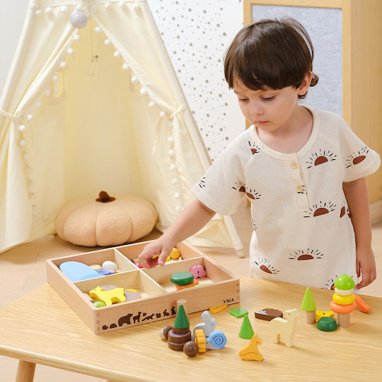 Viga Toys Παιχνίδι Κατασκευών Ξύλινo για Παιδιά 3+ Ετών