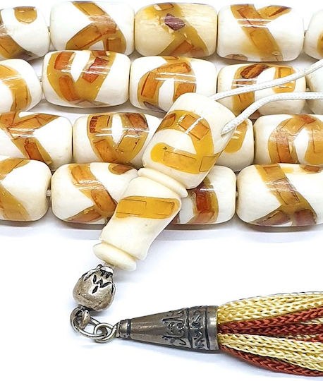 Roloi Komboloi Worry Beads with 21 Beads from Camel Bone Length 36cm Multicolour