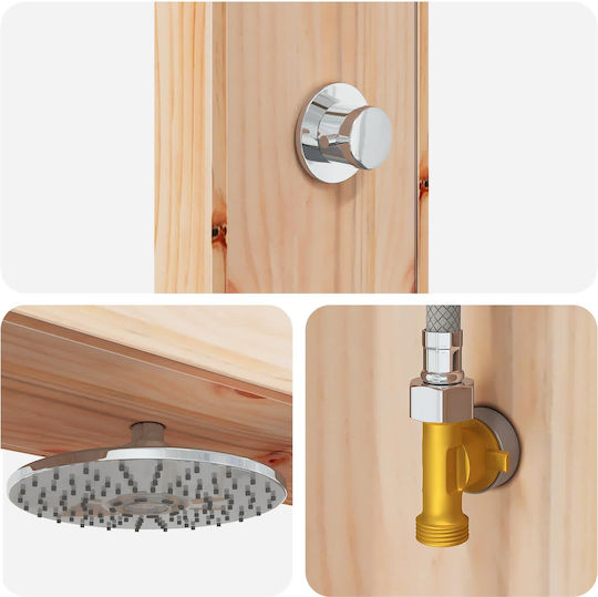 vidaXL Pool Shower 226x137x23 cm Brown