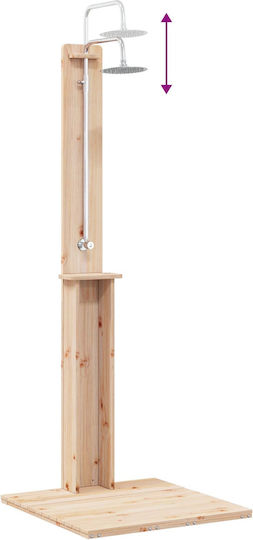 vidaXL Pool Shower with Height 217cm Brown