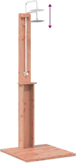 vidaXL Pool Shower from Natural Wood with Height 217cm Brown