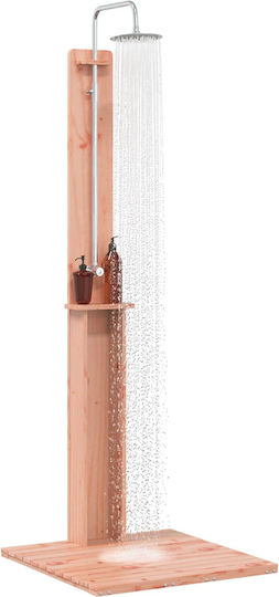 vidaXL Pool Shower from Natural Wood with Height 217cm Brown