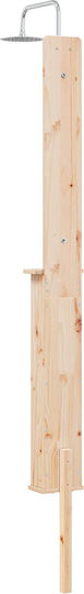 vidaXL Pool Shower from Natural Wood 246x24x19cm Brown