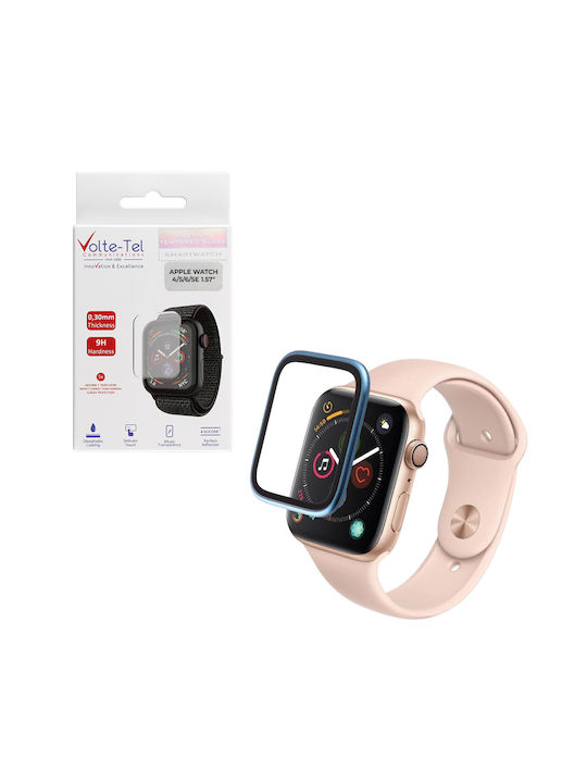 Volte-tel Tempered Glass Apple Watch 4 5 6 Se 40mm 3d Curved Aluminium 1.57'' 0.30mm Full Cover & Installation Tool Blue 5205308416866