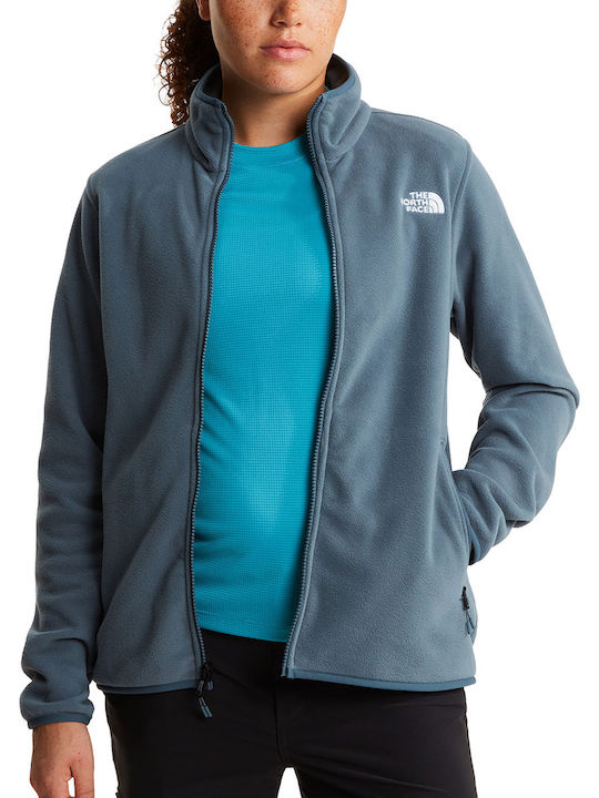 Glacier Fleece Damen Strickjacke mit Reissverschluss in Blau Farbe