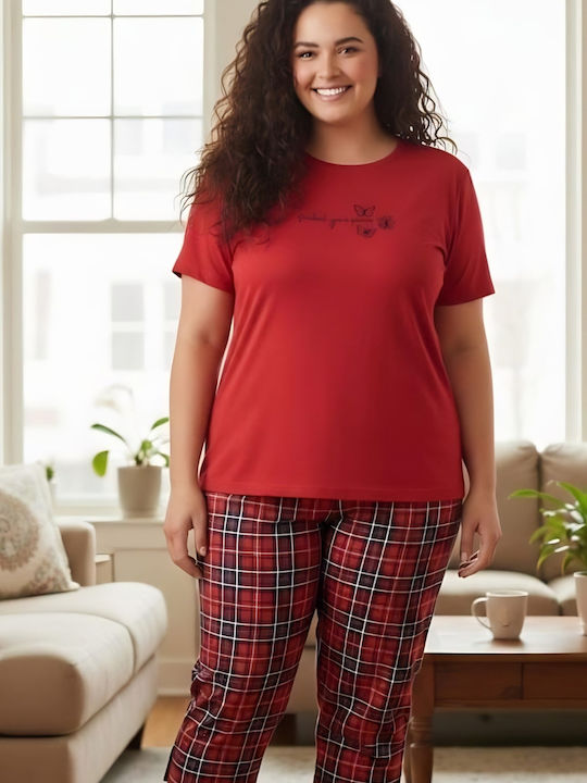 Asel Summer Women's Pajama Set Red