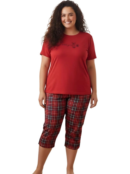 Asel Summer Women's Pajama Set Red