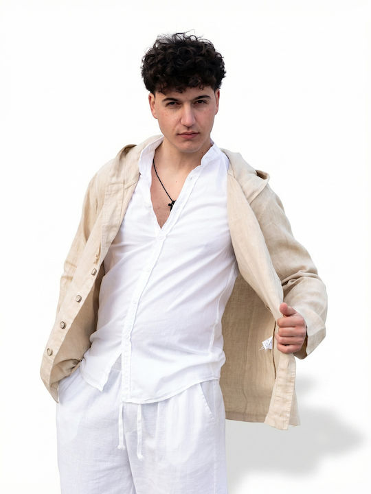 Men's Hooded Jacket Beige