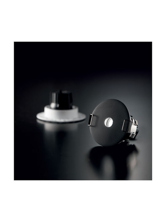 Ideal Lux Χωνευτό Σποτ με Ενσωματωμένο LED και Θερμό Λευκό Φως Μαύρο